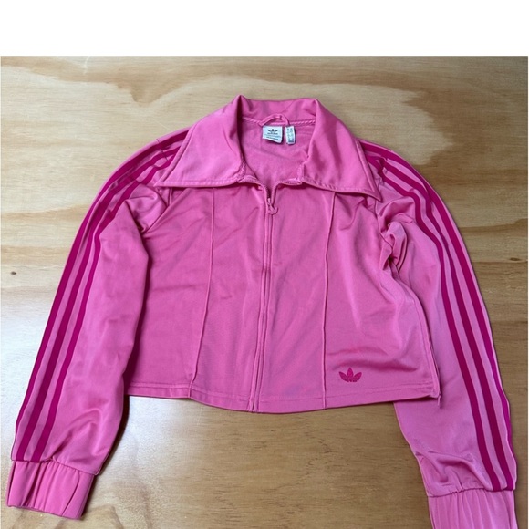 ADIDAS ORIGINAL • pink 70s style track jacket - Picture 2 of 5